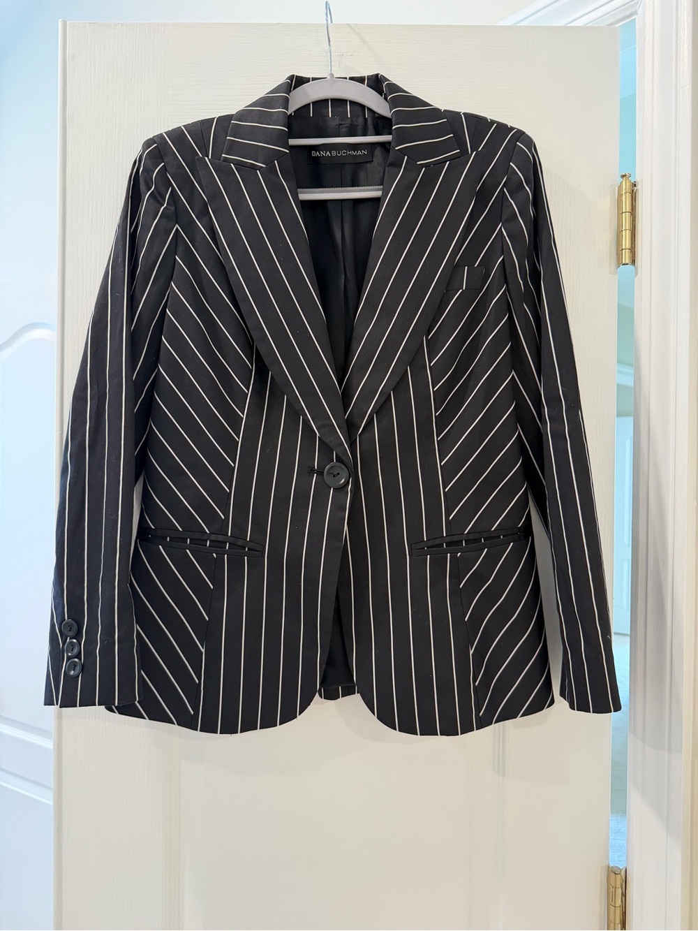 Dana Buchman Black & White Pinstripe Blazer